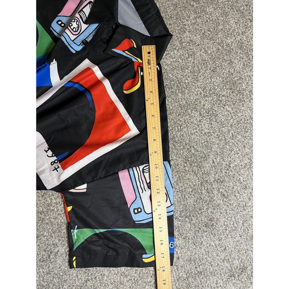 Mickey Mouse PAO.M Mens Button Up Colorful Black Size XL Print All Over Me - Picture 3 of 6